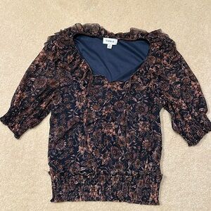 Evereve Estelle Floral Mesh Blouse